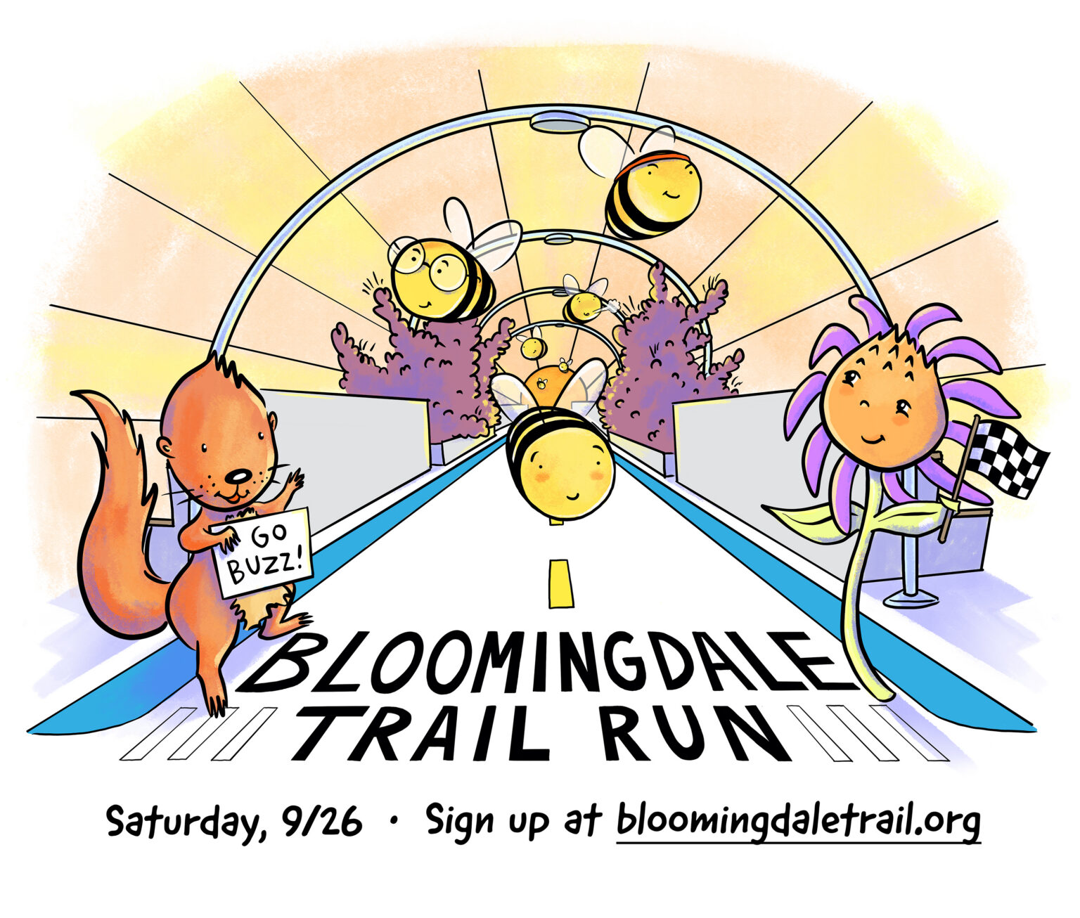 Bloomingdale Trail Run, Saturday, 9/26/26, Sign up at bloomingdaletrail.org